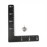 Sterling Silver Sunflower Puffy Heart Charm for Bracelet Beaded Vintage New 23