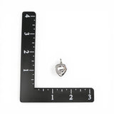 Sterling Silver Cornucopia Puffy Heart Charm for Bracelet Pendant Vintage New 40