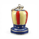 Sterling Silver Enamel Uncle Sam Hat Charm for Bracelet Patriotic Red White Blue
