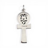 Sterling Silver Ankh Pendant for Necklace Hieroglyphics Cross Vintage New 925
