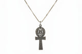 Sterling Silver Ankh Pendant for Necklace Hieroglyphics Cross Vintage New 925