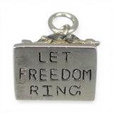 Sterling Silver Liberty Bell Charm for Bracelet Independence Day Gift 1776 Moves