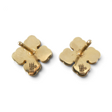 James Avery 14K Yellow Gold Budded Cross Post Earrings Flower Retired