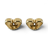 James Avery 14K Yellow Gold Budded Cross Post Earrings Flower Retired