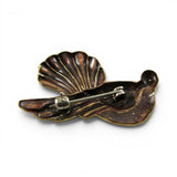 Art Nouveau Dove Brass Pin