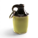 Enamel over Sterling Silver Little Brown Jug Pendant for Necklace Moonshine BCS