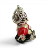 Sterling SIlver Red Enamel Rag Baby Doll Charm for Bracelet Girl Gift Vintage
