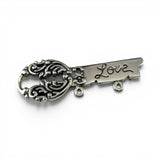 Sterling Silver Love Key Charm Holder Hanger Pin BCS Vintage New Condition