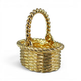 Sterling Silver Gold Vermeil Flower Girl Basket Charm for Bracelet Small Pendant