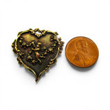 Cupid in Heart Brass Pin