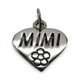 Sterling Silver Mimi Heart Charm for Bracelet Flower Gift Vintage New Condition