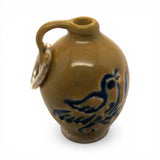 Sterling Silver Enamel Stoneware Bird Jug Charm Miniature Pottery Jewelry 925
