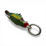Sterling Silver Enamel Parrot Charm for Bracelet Tropical Bird Jewelry Vintage