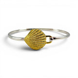 Sterling Silver Gold Vermeil Shell Bangle Charm Bracelet Beach Vacation Jewelry