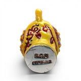 Sterling Silver Enamel Yellow Redware Pitcher Charm for Bracelet Vintage Mini
