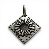 Sterling Silver Dresden Plate Quilt Square Charm for Bracelet Quilting Pattern