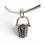 Sterling Silver Candle Basket Charm for Bracelet Brown County BCB Jewelry