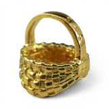 Gold Vermeil on Sterling Silver Mini Appalachian Egg Basket Brown County BCB
