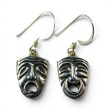 Sterling Silver Comedy Tragedy Earrings Drop Dangle Drama Actress Actor Gift