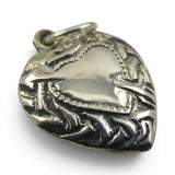 Sterling Silver Puffy Pierced Heart Charm for Bracelet Cupid's Arrow of Love 39