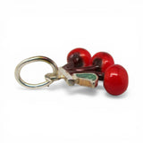 Sterling Silver Enamel Cherries Charm for Bracelet Cherry Red Fruit Jewelry 925