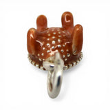 Sterling Silver Enamel Cooked Turkey Charm for Bracelet Thanksgiving Feast Gift