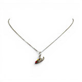 Sterling Silver Enamel Cornucopia Charm for Bracelet Thanksgiving Gift Vintage