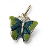 Sterling Silver Enamel Butterfly Charm for Bracelet Blue Green Pink Magenta New