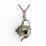 Sterling Siliver Footed Teapot Charm for Bracelet Movable Lid Highly Detailed