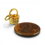 Gold Vermeil Mini Berry Basket Charm for Bracelet Sterling Silver BCB