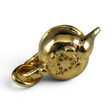 Sterling Silver Gold Vermeil Footed Teapot Charm for Bracelet Movable Tea Gift