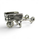 Sterling Silver or Gold Vermeil Wheelbarrow Charm for Bracelet 3D Gardener Gift