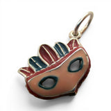 Sterling Silver Enamel Mardi Gras Mask Charm for Bracelet New Orleans Gift New