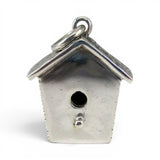 Sterling Silver Birdhouse Pendant for Necklace Large Charm Bluebird Bird Gift