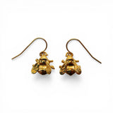 Sterling Silver Gold Vermeil Vermeil Bee Earrings Dangle Drop Insect Jewelry 925
