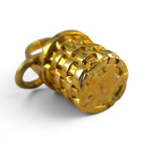Gold Vermeil Persimmon Basket Charm Sterling Silver Woven Texture BCB