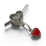 Sterling Silver Heart Charm Adapter Hanger Bead Pandora Compatible Bracelet