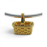 Gold Vermeil on Sterling Silver Mini Gathering Basket Charm for Bracelet BCB