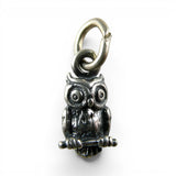 TINY Sterling Silver Owl Charm Miniature Small Finding Jewelry Making Mini