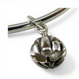 Sterling Silver Small Jack O' Lantern Charm for Bracelet Pumpkin Halloween Gift