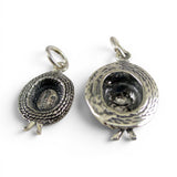 Sterling Silver Garden Straw Hat Charm for Bracelet Gardening Gardener Gift