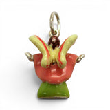 Sterling Silver Hand Enamel Angel Charm for Bracelet Vintage New Religious Gift