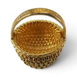 Big Gold Vermeil Appalachian Egg Basket Pendant for Necklace BCB Vintage