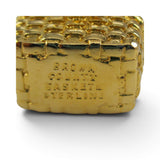 Gold Vermeil Sterling Silver Bee Meadow Basket Charm for Bracelet Brown County
