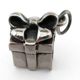 Sterling Silver Gift Wrapped Box Charm for Bracelet Present Bow Vintage New