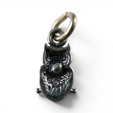 TINY Sterling Silver Owl Charm Miniature Small Finding Jewelry Making Mini