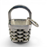 Berry Basket Charm for Bracelet Small Pendant Sterling Silver or Gold Vermeil