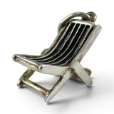 Sterling Silver Beach Chair Charm for Bracelet Summer Vacation Ocean Jewelry