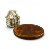 Sterling Silver Mini Chore Brown County Basket Charm for Bracelet Vintage BCB