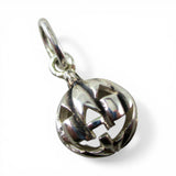 Sterling Silver Small Jack O' Lantern Charm for Bracelet Pumpkin Halloween Gift
